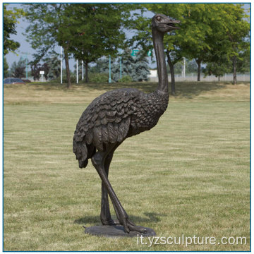 Struzzo bronzo animale africano giardino scultura